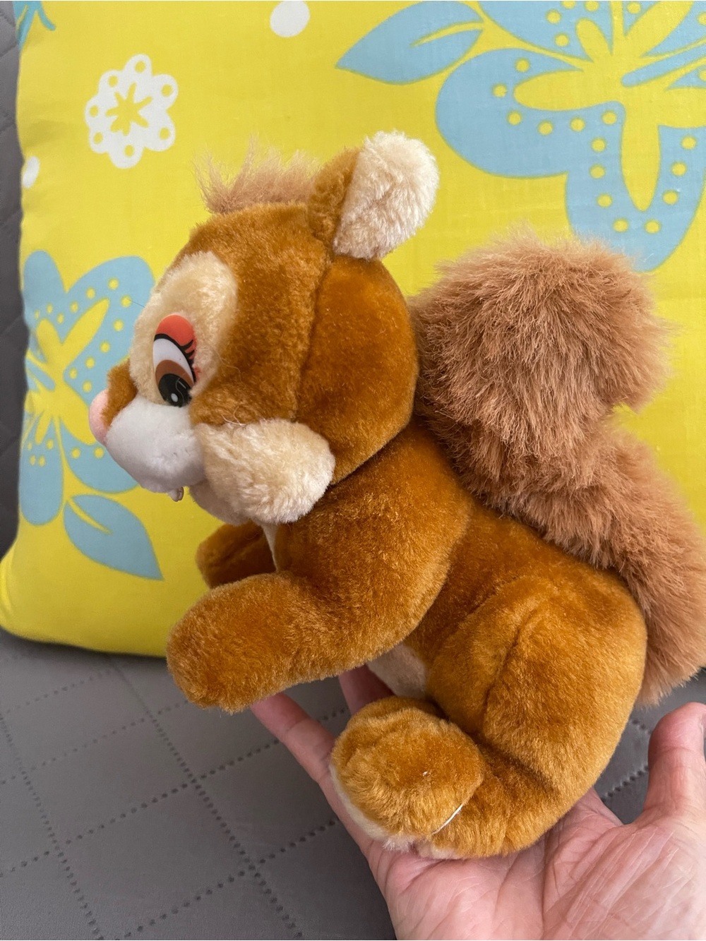 Cute Brown and Cream Chipmunk Plush Toy with Pink Nose - Picture 4 of 10